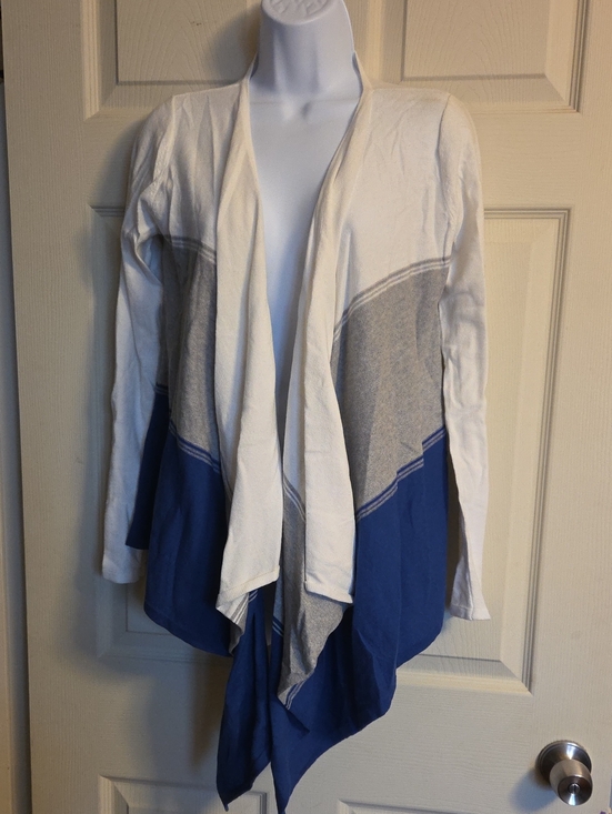 Adrienne Vittadini Sweaters - Adrienne Vittadini Studio Color Block Open Front Cardigan Size Small